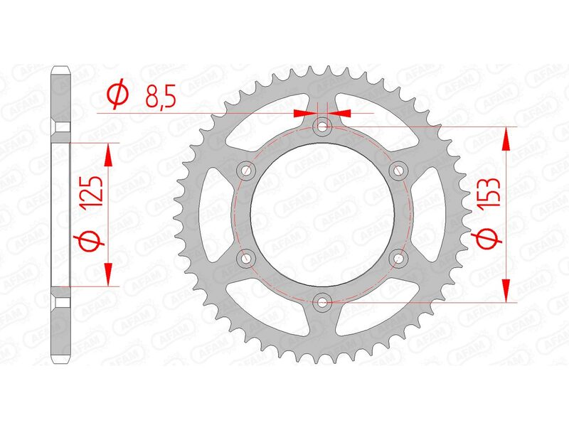 Afam Unisex Steel Standard Rear Sprocket 10212 - 520