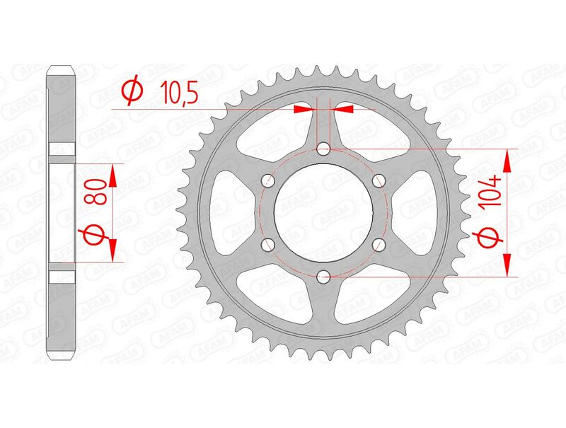 Afam Unisex Steel Standard Rear Sprocket 16604 - 530