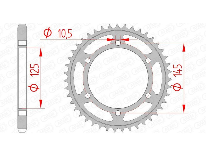 AFAM Steel Standard Rear Sprocket 12603 - 525
