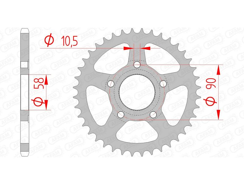 Afam Steel Standard Rear Sprocket 10215 - 520