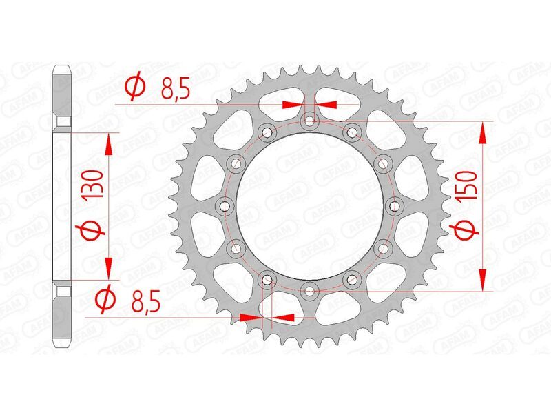 Pignone AFAM In Acciaio Per Beta EVO 125, 200, 250, 300... Modelli 2009-2012 | 10 Denti | Corona 40300-520 - 4