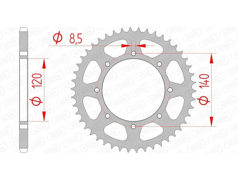 AFAM Pignone Acciaio Standard 40300 - 520 con 10 denti 40300-10