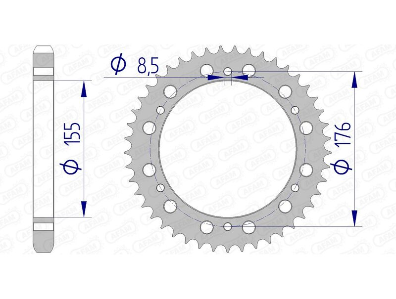 AFAM Aluminium Rear Sprocket 87601 - 530