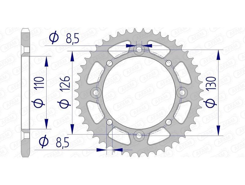 AFAM Aluminium Rear Sprocket 17107420