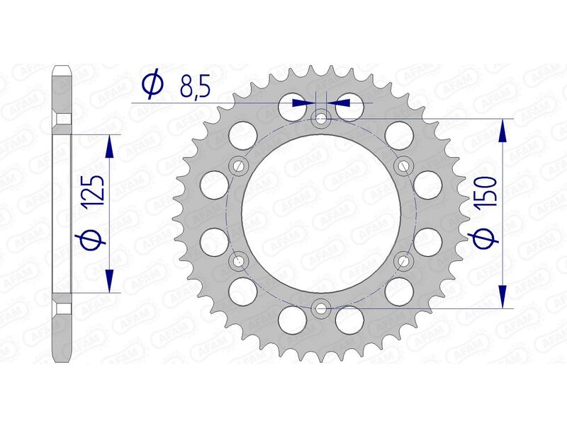 AFAM Aluminium Rear Sprocket 72304 - 520