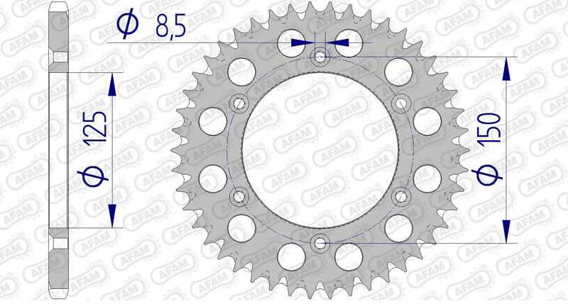 AFAM Aluminium Ultra-Light Self-Cleaning Rear Sprocket 72304 - 520