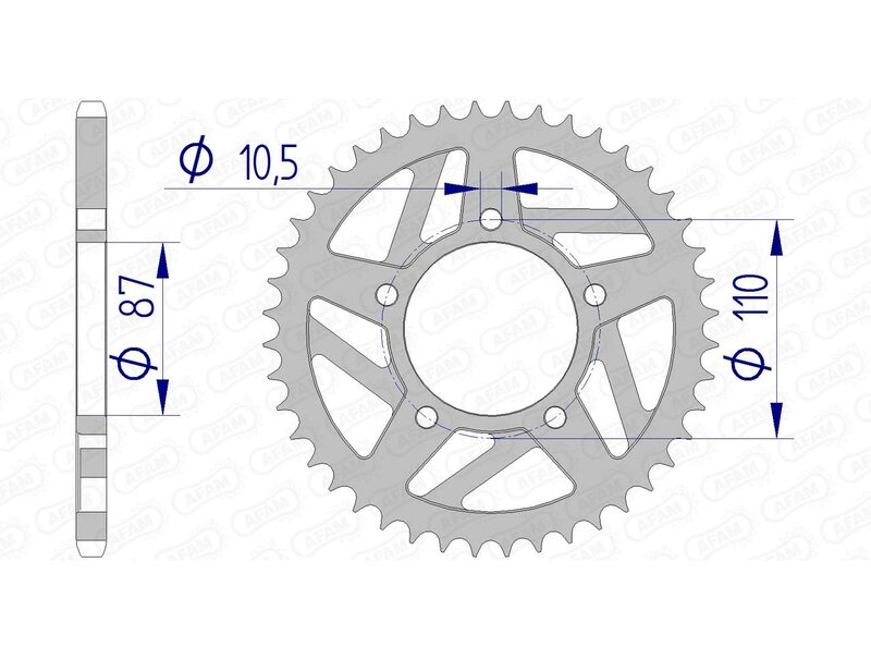 AFAM Aluminium Rear Sprocket 15405 - 520, Size 230 mm, Size 230 mm
