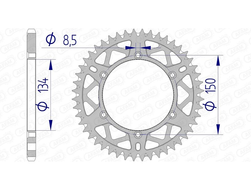 AFAM Aluminium Ultra-Light Self-Cleaning Rear Sprocket 17206520