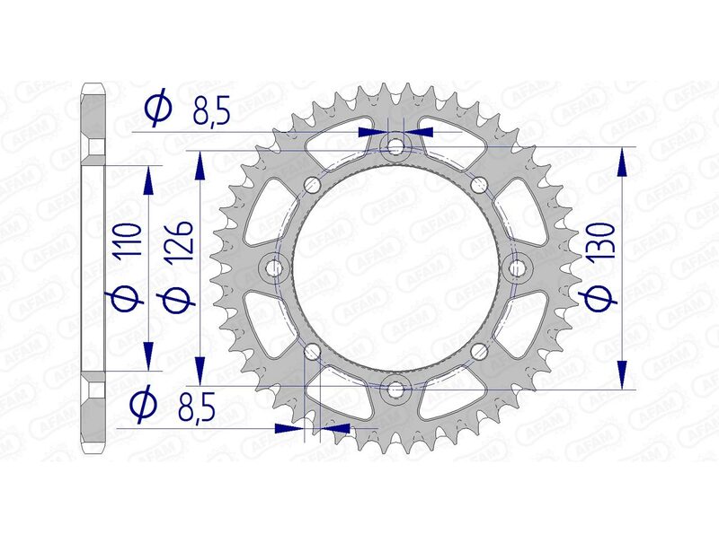 AFAM Aluminium Ultra-Light Self-Cleaning Rear Sprocket 17107420