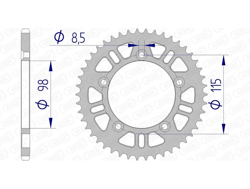 AFAM Aluminium Rear Sprocket 72101 - 420