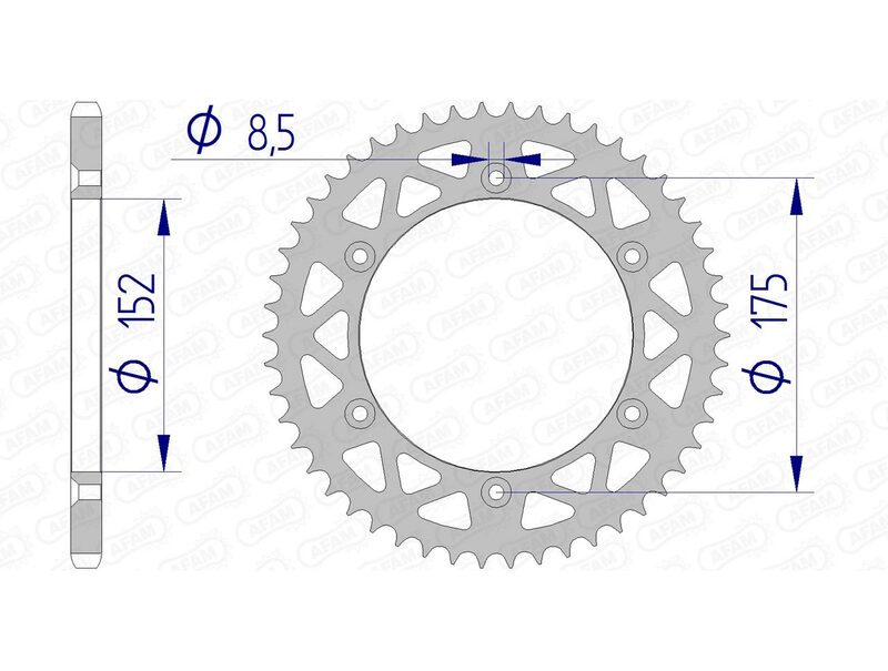 Afam Unisex Light Aluminium Rear Sprocket 13508 - 520