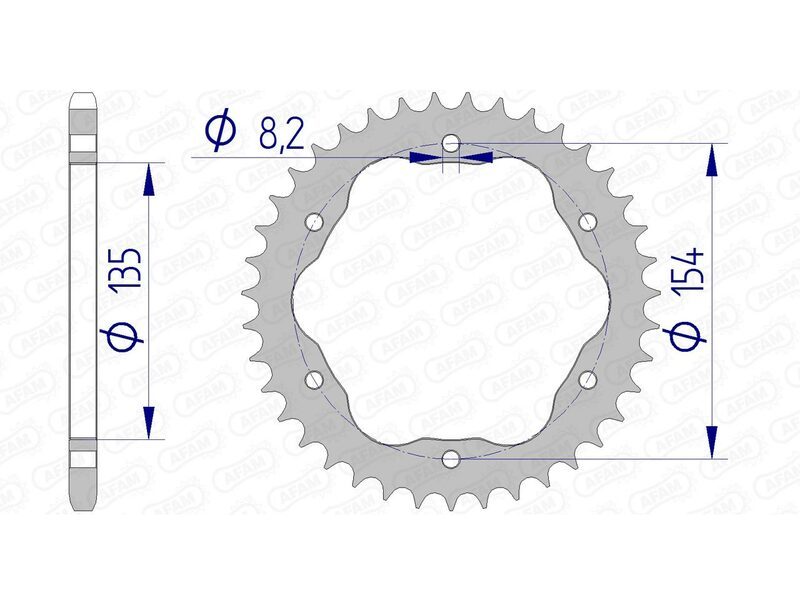 AFAM Piñón trasero de aluminio 51804 - 520 - requiere un soporte de piñón trasero