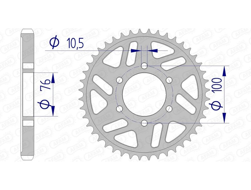 Couronne Afam 45 dents alu pas 530 type 15902 Suzuki GSX-R750