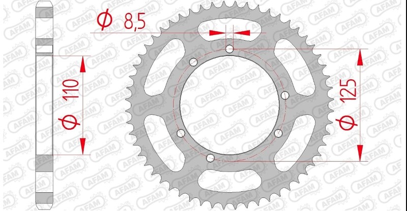 Afam Unisex Steel Standard Rear Sprocket 59104 - 428