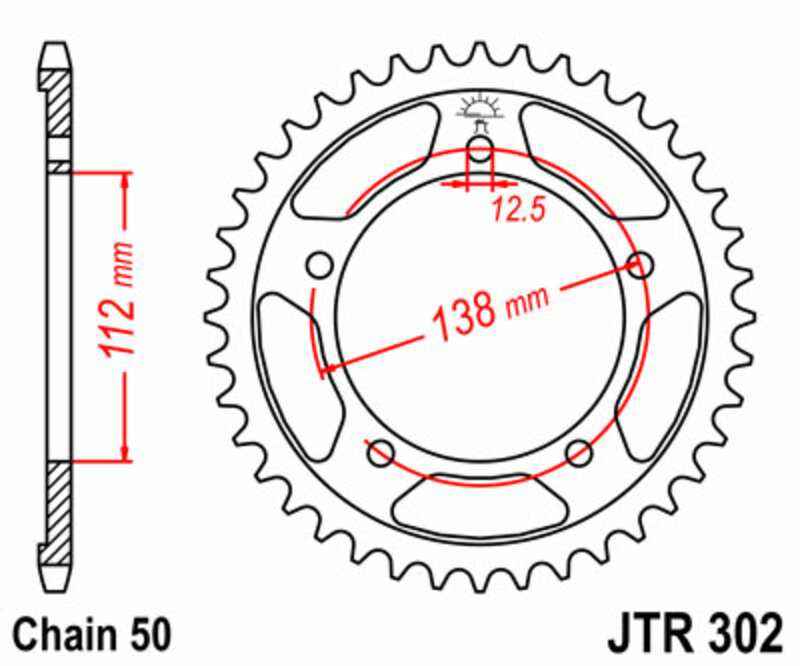JT SPROCKETS Steel Standard Rear Sprocket 302 - 530