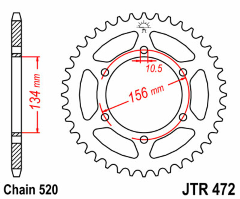 JT SPROCKETS Steel Standard Rear Sprocket 472 - 520