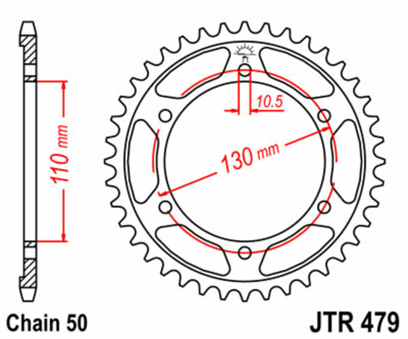 JT SPROCKETS Steel Standard Rear Sprocket 479 - 530