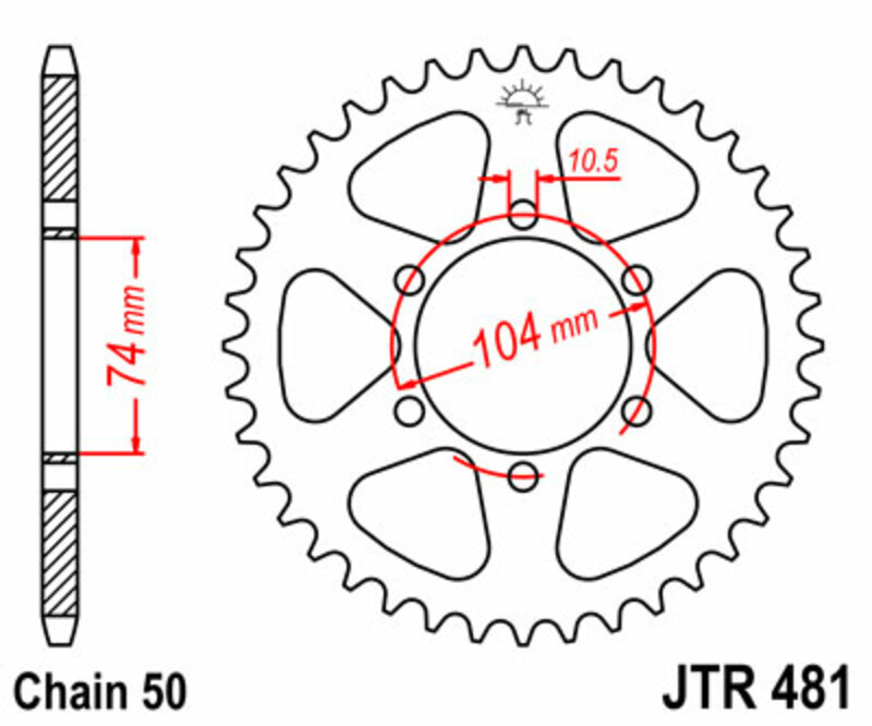 JT SPROCKETS Steel Standard Rear Sprocket 481 - 530