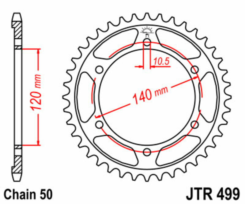 JT SPROCKETS Steel Standard Rear Sprocket 499 - 530