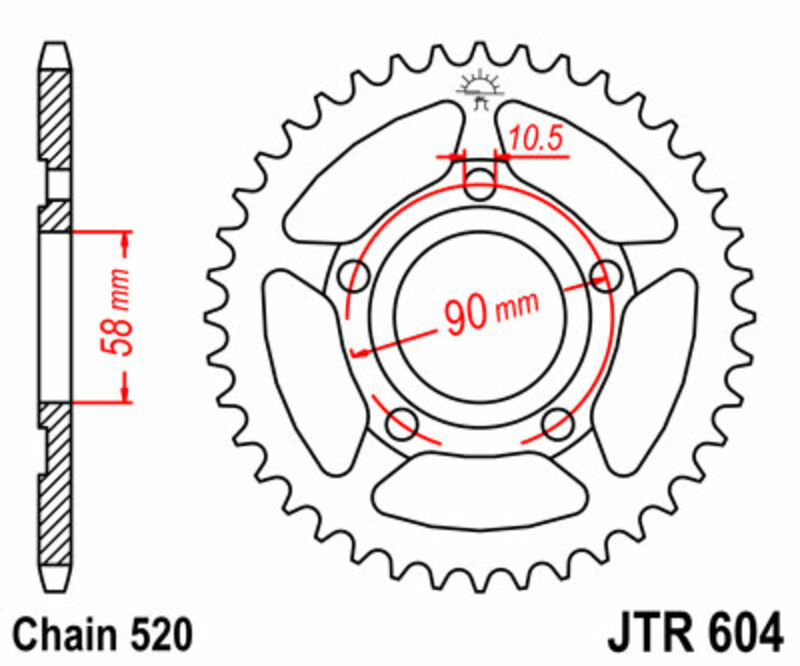 JT SPROCKETS Steel Standard Rear Sprocket 604 - 520