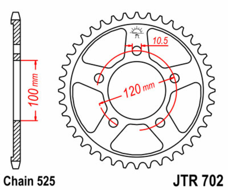 JT KETTENRÄDER Krone JT KETTENRÄDER Standardstahl 702 - 525
