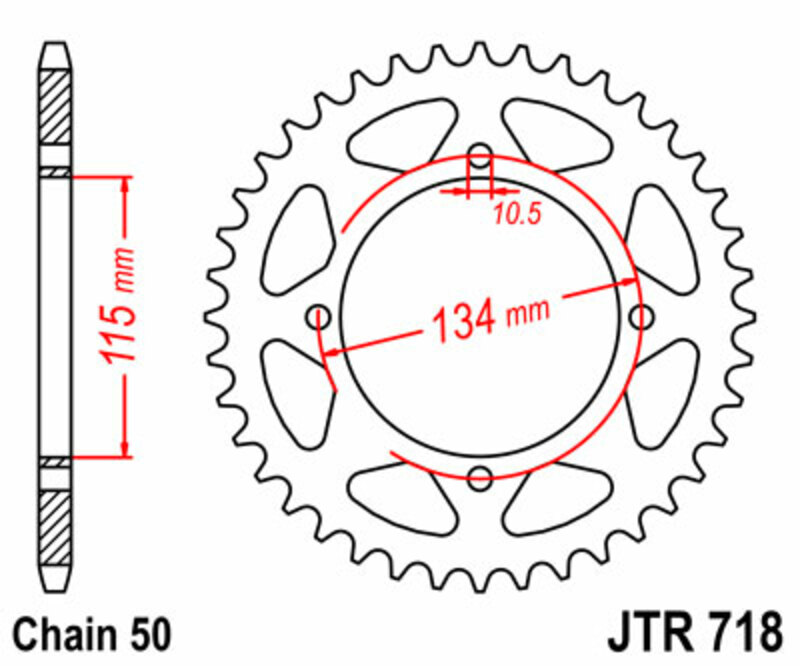 JT SPROCKETS Steel Standard Rear Sprocket 718 - 530