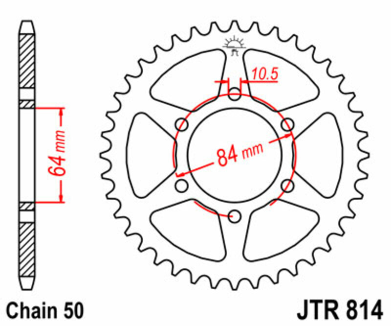 JT SPROCKETS Steel Standard Rear Sprocket 814 - 530