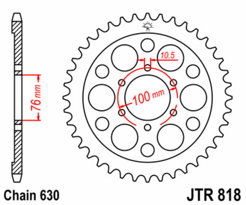 JT SPROCKETS Steel Standard Rear Sprocket 818 - 630