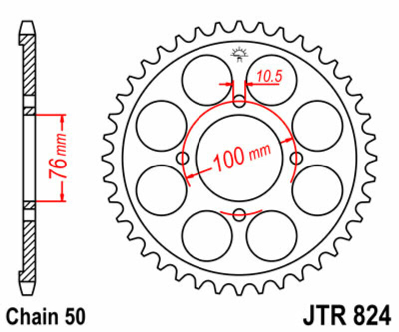 JT SPROCKETS Steel Standard Rear Sprocket 824 - 530