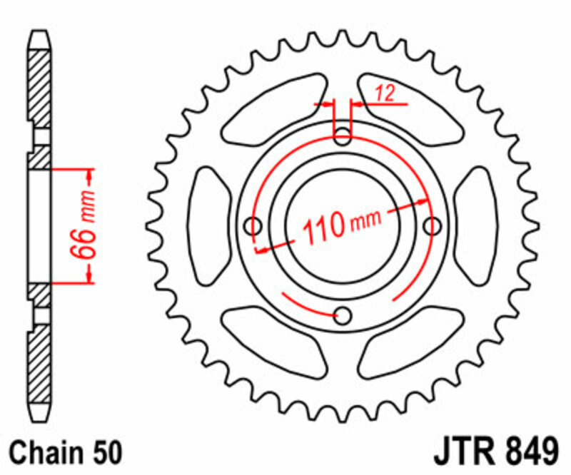 JT SPROCKETS Steel Standard Rear Sprocket 849 - 530