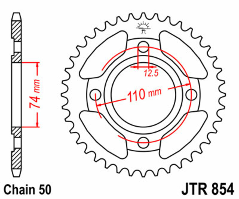 JT SPROCKETS Steel Standard Rear Sprocket 854 - 530