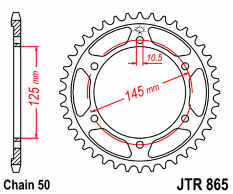 JT SPROCKETS Steel Standard Rear Sprocket 865 - 530