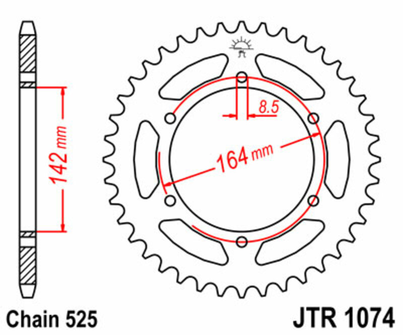 JT SPROCKETS Steel Standard Rear Sprocket 1074 - 525