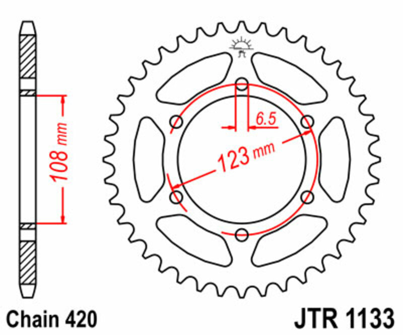 JT SPROCKETS Steel Standard Rear Sprocket 1133 - 420