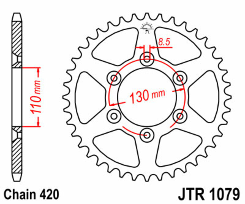 JT SPROCKETS Steel Standard Rear Sprocket 1079 - 420