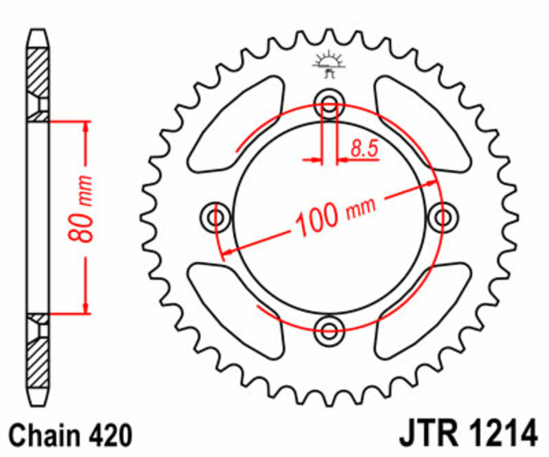 JT SPROCKETS Steel Standard Rear Sprocket 1214 - 420
