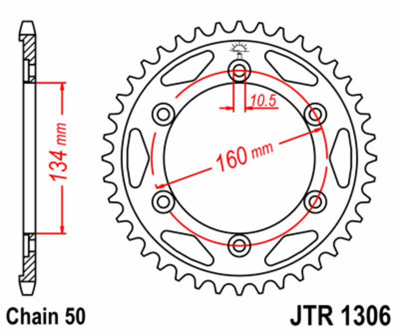 JT SPROCKETS Steel Standard Rear Sprocket 1306 - 530