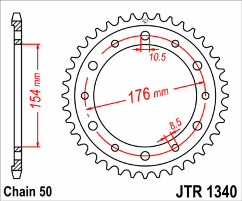 JT SPROCKETS Steel Standard Rear Sprocket 1340 - 530