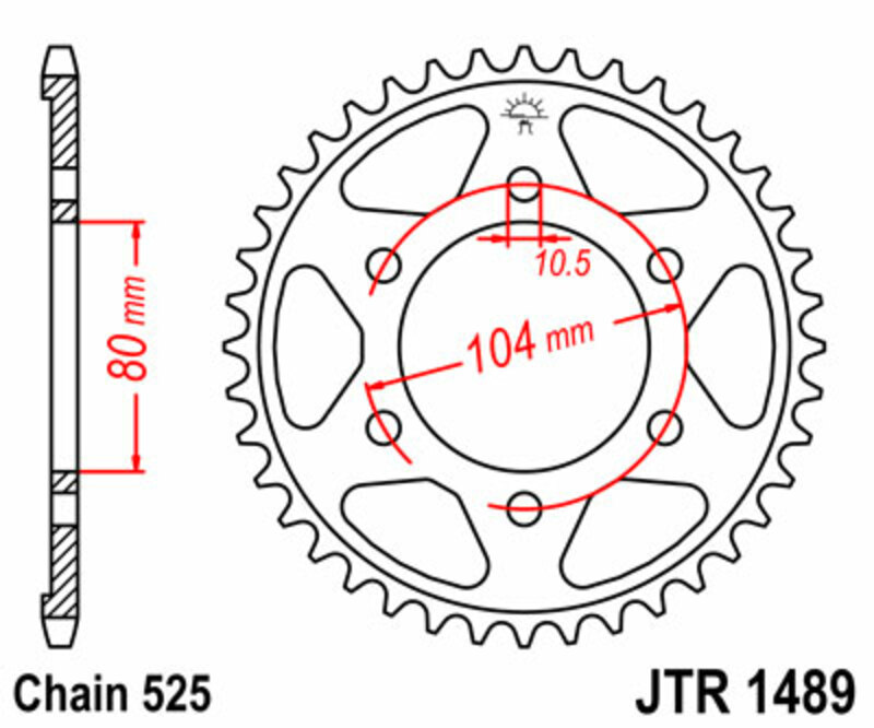JT SPROCKETS Steel Standard Rear Sprocket 1489 - 525