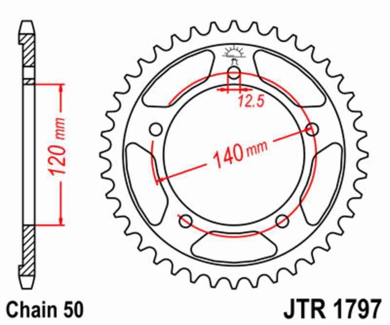 JT SPROCKETS Steel Standard Rear Sprocket 1797 - 530