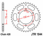 JT SPROCKETS Steel Standard Rear Sprocket 1844 - 428