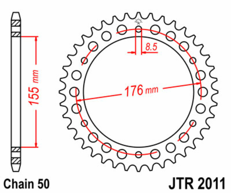 JT SPROCKETS Steel Standard Rear Sprocket 2011 - 530