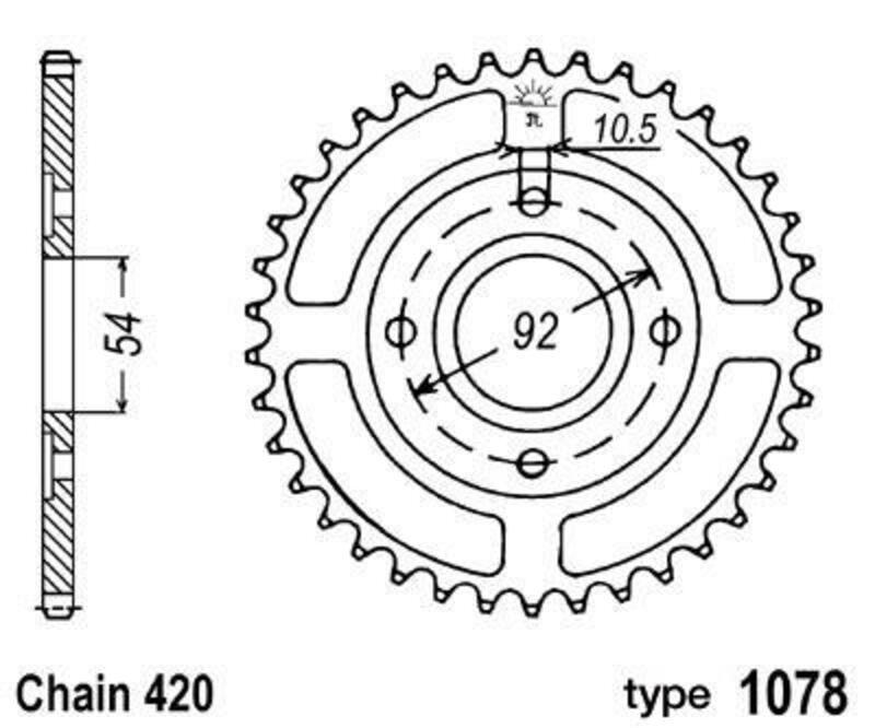 B1 Steel Standard Rear Sprocket - 420