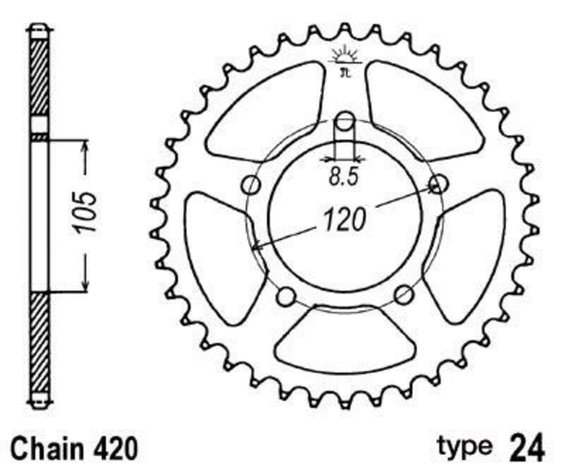 B1 Steel Standard Rear Sprocket - 420