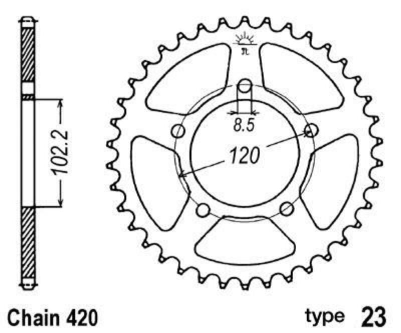 B1 Steel Standard Rear Sprocket - 420