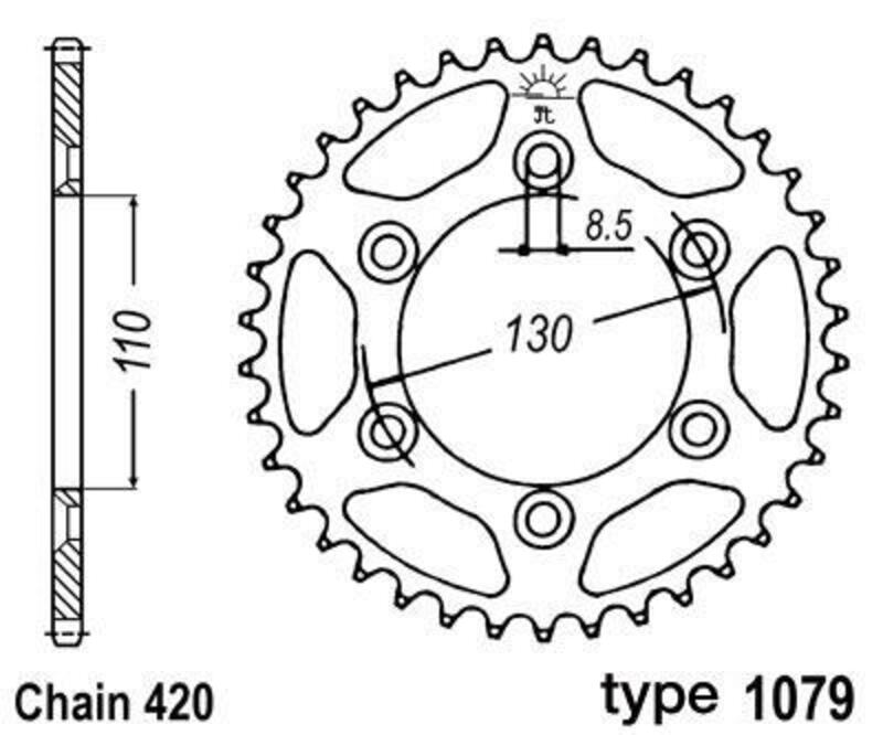 B1 Steel Standard Rear Sprocket - 420