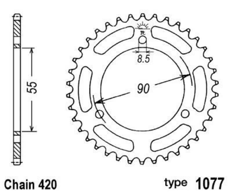 B1 Steel Standard Rear Sprocket - 420