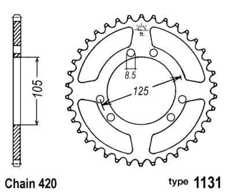 B1 Steel Standard Rear Sprocket - 420