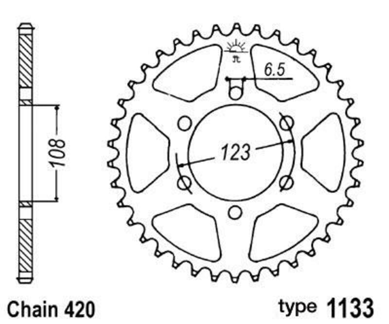 B1 Steel Standard Rear Sprocket - 420