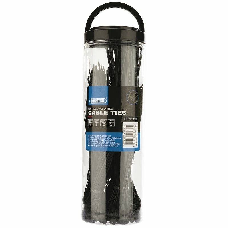 Draper Nylon Halsketten Multi Size schwarz 650 Stück